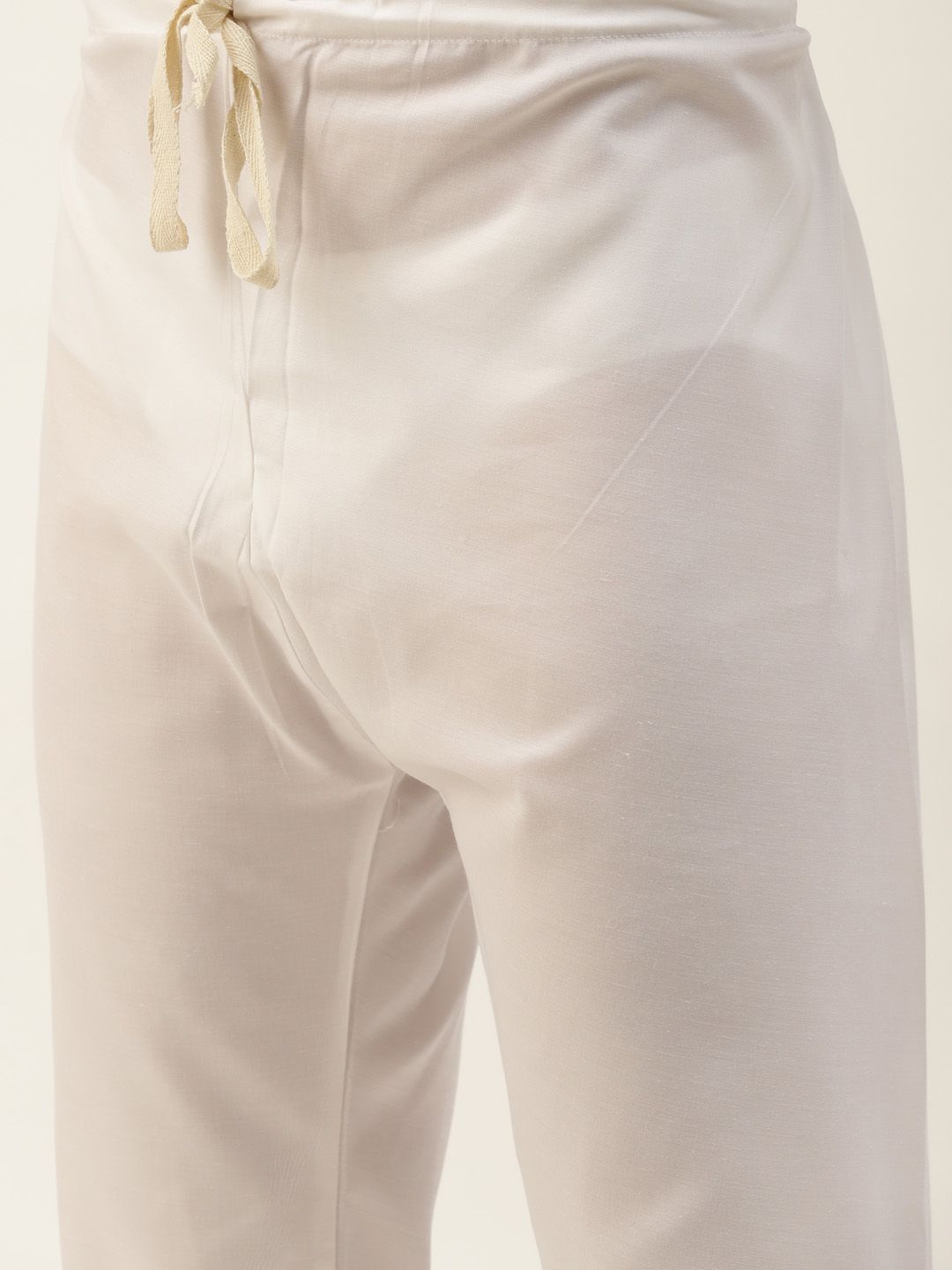 SOJANYA Men Pink & White Embroidered Thread Work Kurta with Churidar & Nehru Jacket