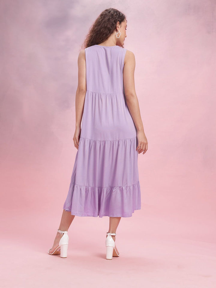 DressBerry Tiered Midi A-Line Dress