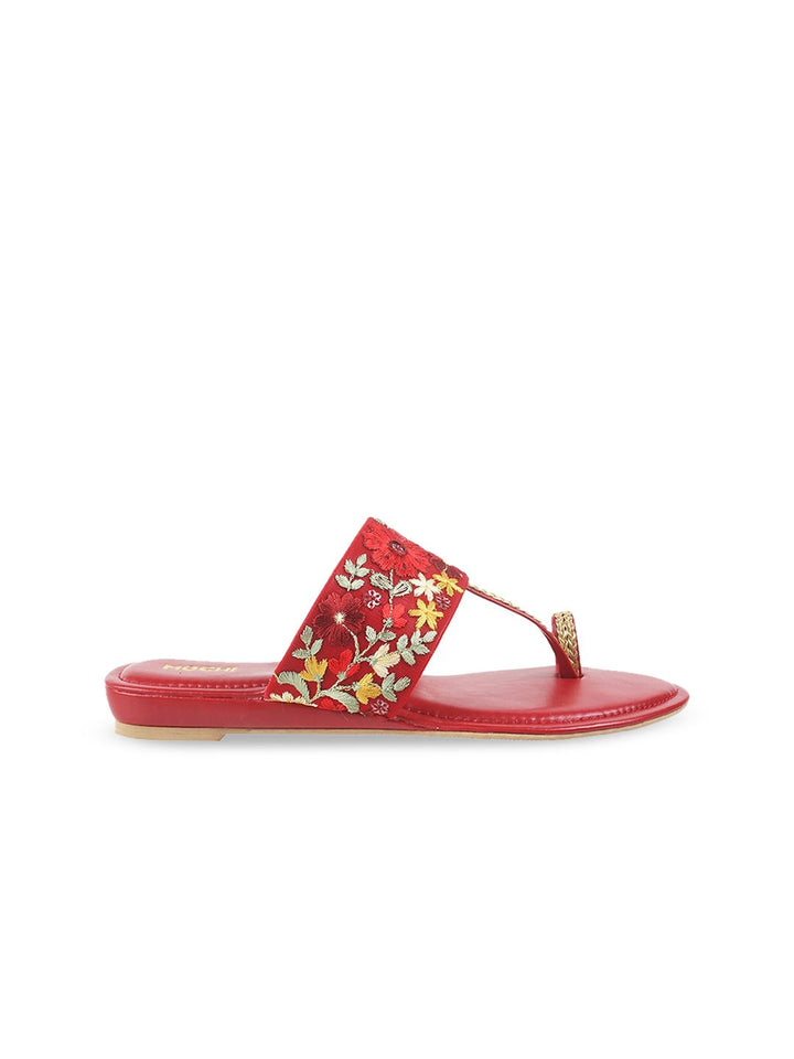 Mochi Ethnic - Embellished One-Toe Flats