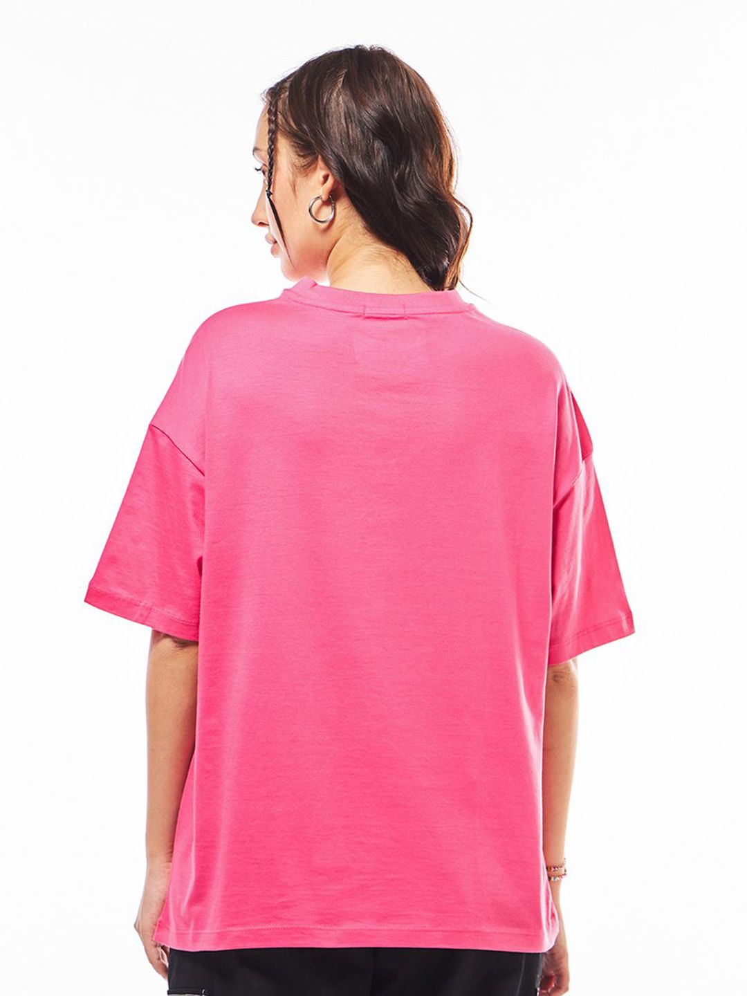 Bewakoof Women Graphic Printed Round Neck Cotton Oversized Disney T-shirt