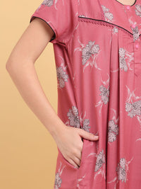 Sweet Dreams Round Neck Printed Maxi Nightdress