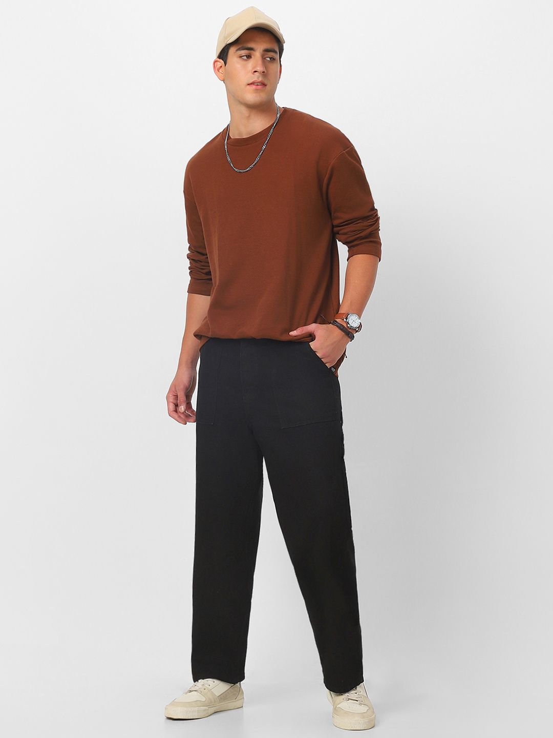 Urbano Fashion Men Loose Fit Non-Stretchable Cargo Carpenter Jeans