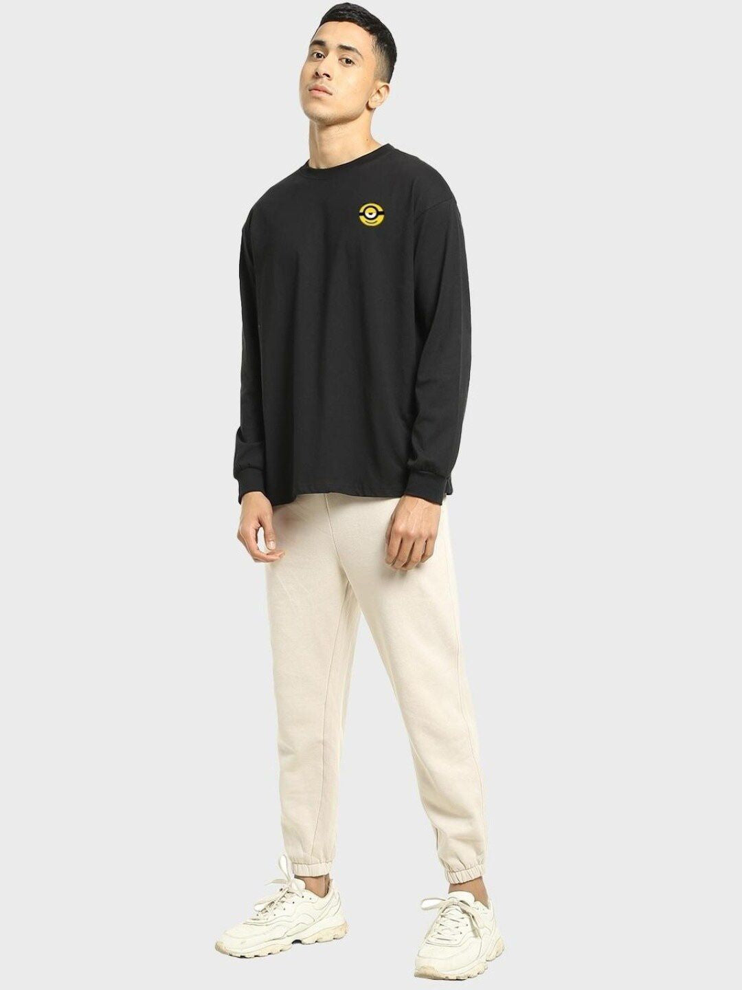 Bewakoof Men Drop-Shoulder Sleeves Pure Cotton Oversized T-shirt