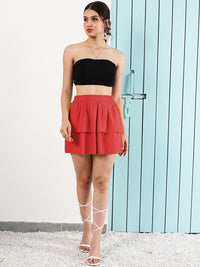 Athena Self-Design Flared Mini Skirt
