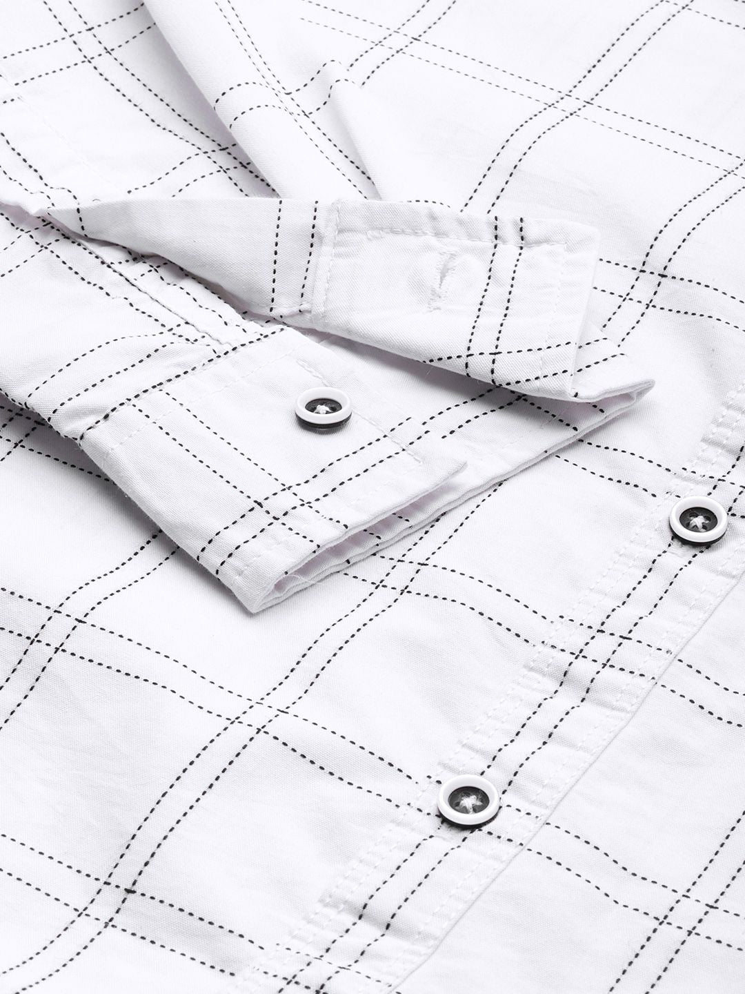 The Indian Garage Co Windowpane Checked Cotton Casual Shirt