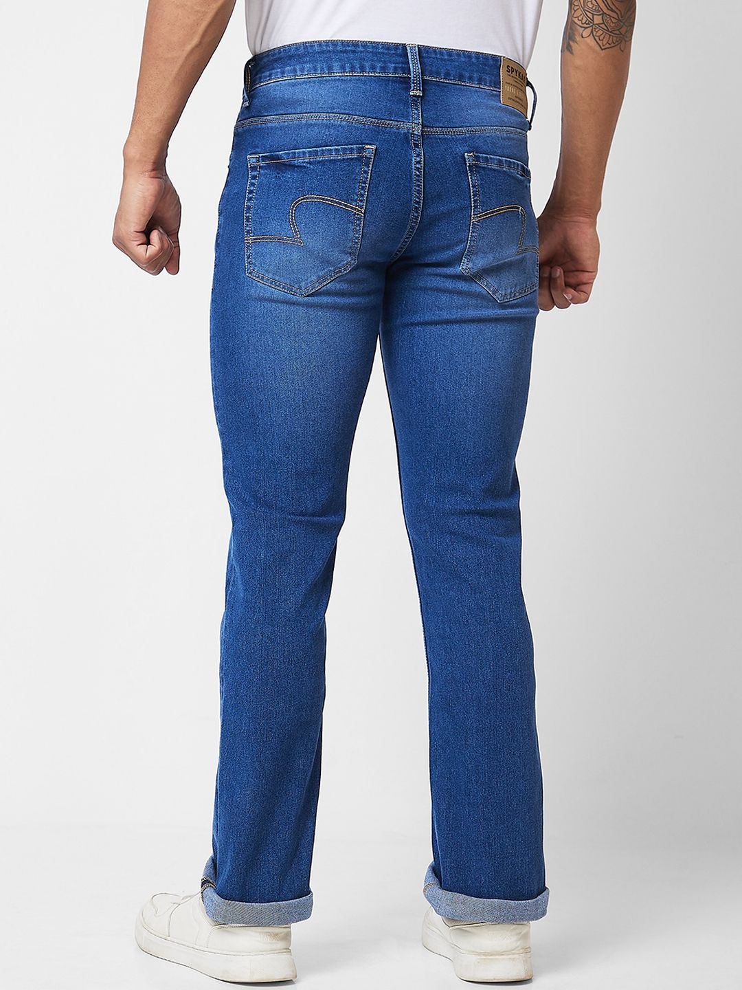 SPYKAR Men Mid-Rise Bootcut Light Fade Stretchable Jeans