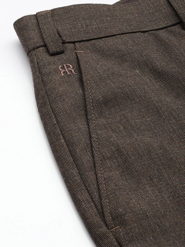 Raymond Men Textured Slim Fit Formal Trousers