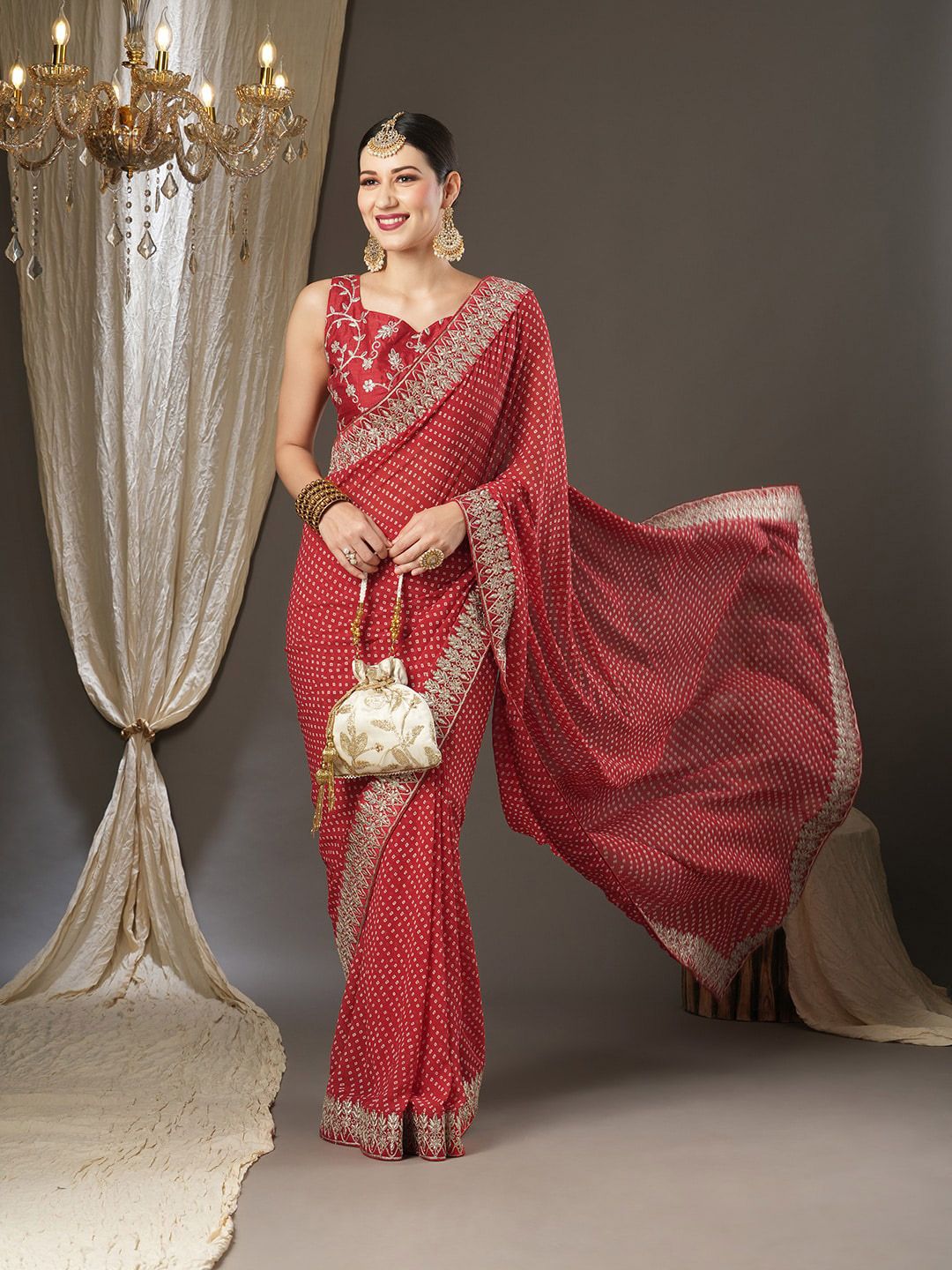Saree mall Bandhani Festive Pure Georgette Sarees