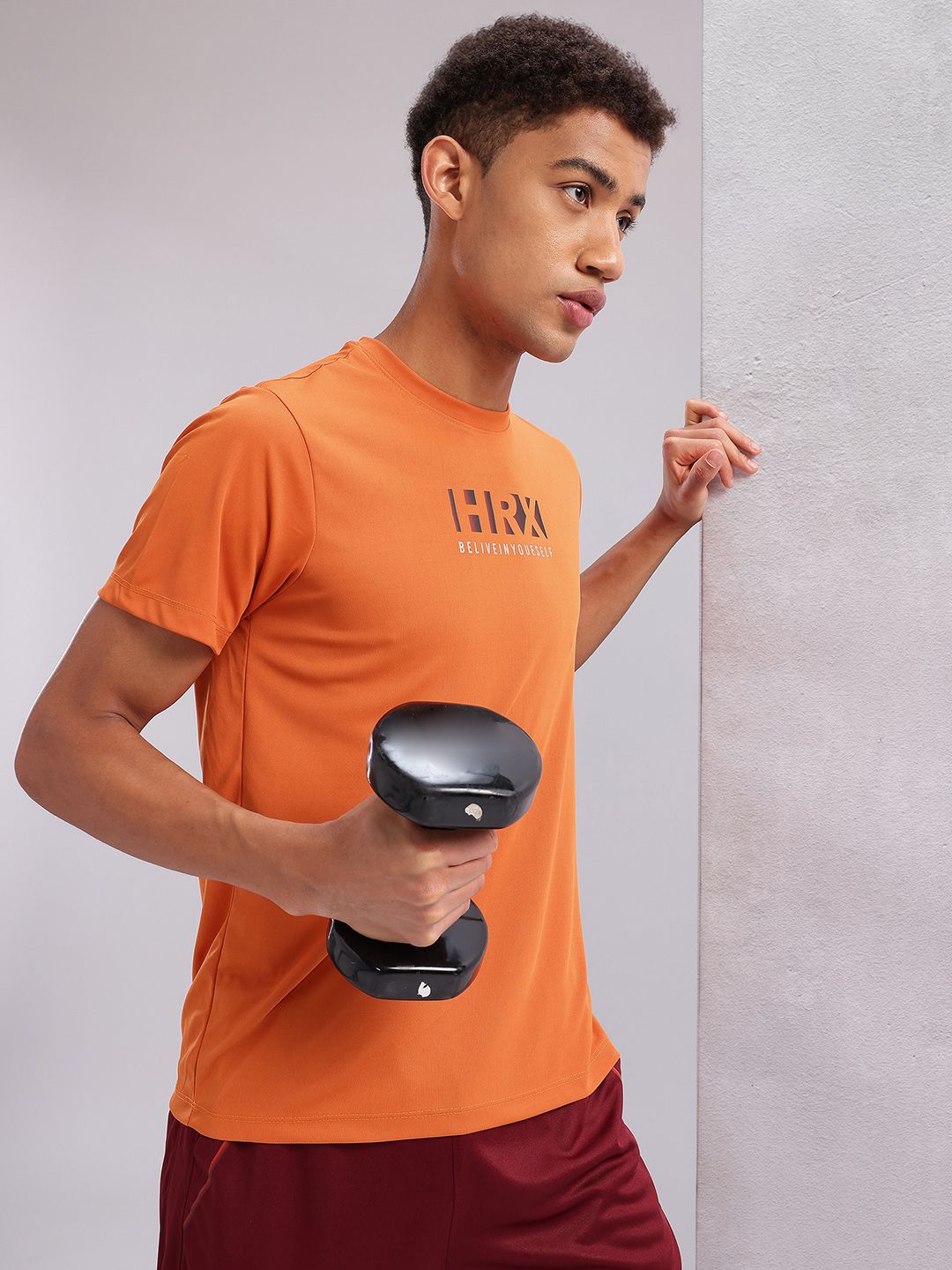 HRX by Hrithik Roshan Typography Print Rapid-Dry Training T-shirt