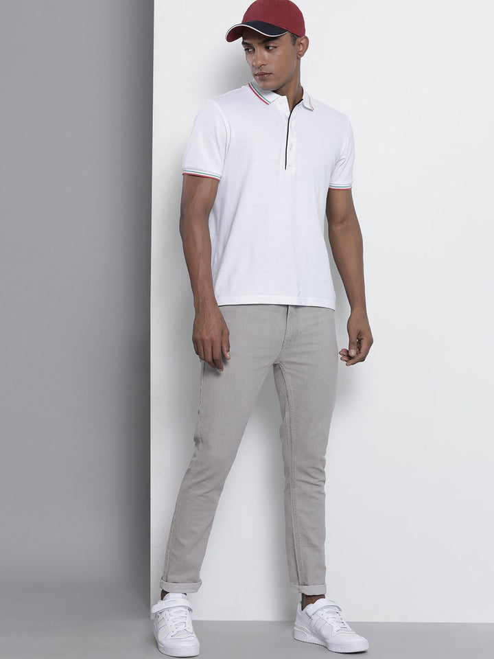 The Indian Garage Co Men Grey Slim Fit Mid-Rise Clean Look Stretchable Jeans