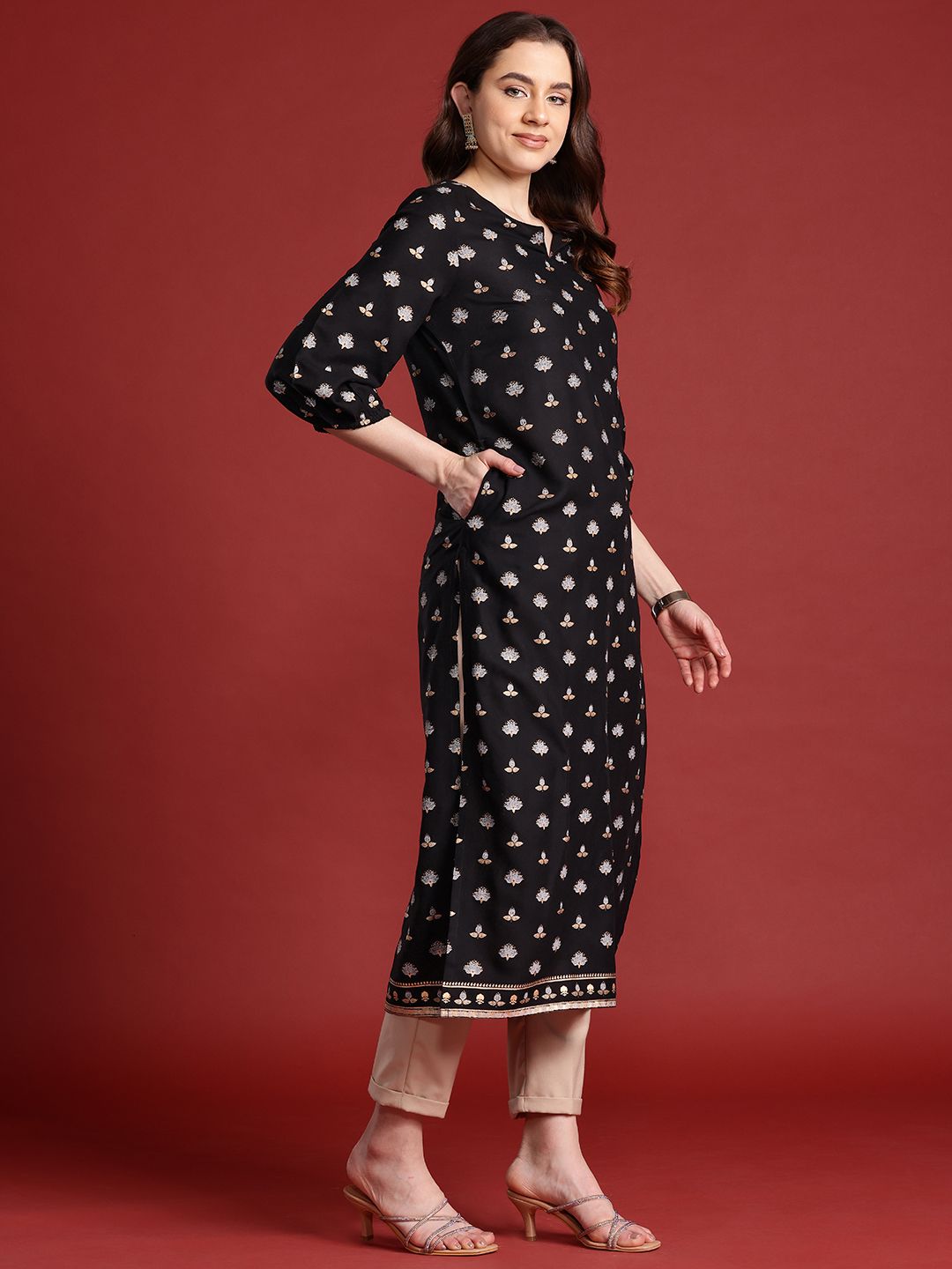 Anouk X Basant Bahaar Ethnic Printed Straight Kurta