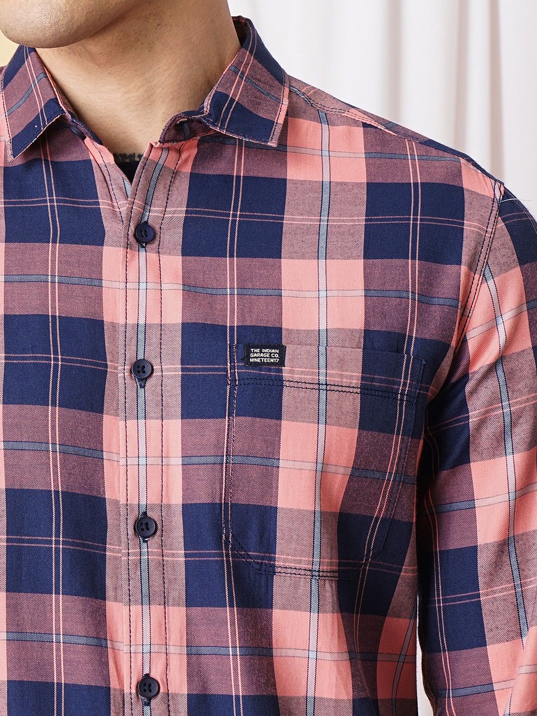 The Indian Garage Co Men Regular Fit Checked Casual Shirt