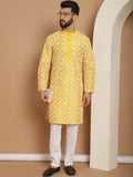 Anouk Floral Embroidered Regular Silk Straight Thread Work Kurta with Churidar