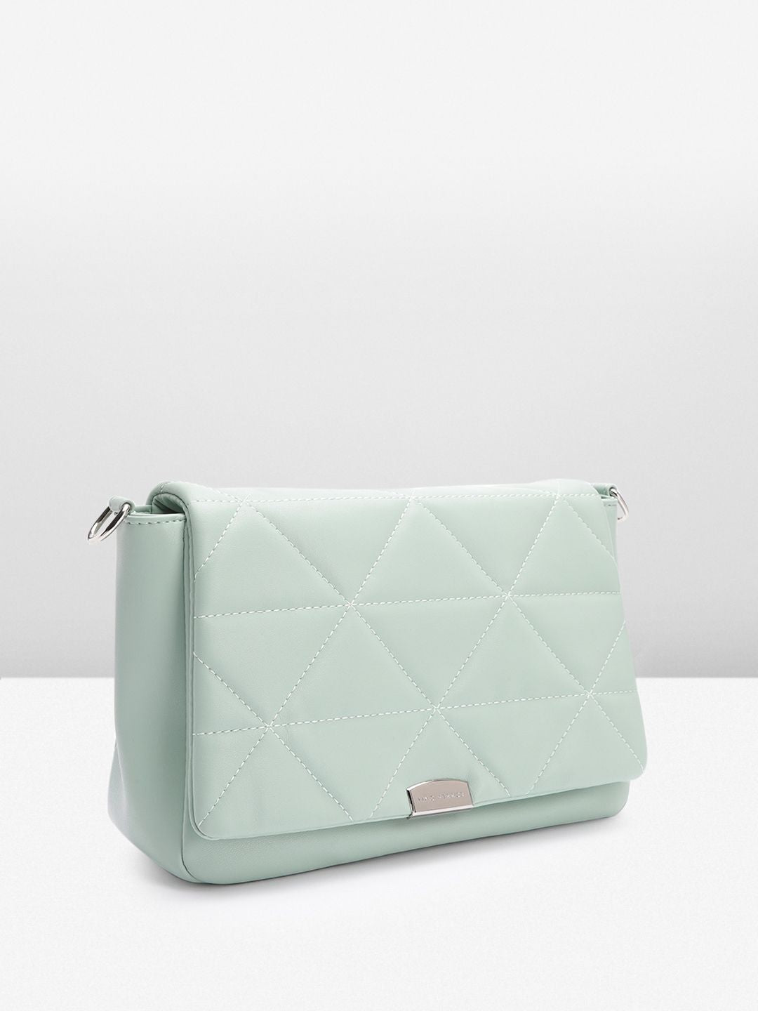 Lino Perros Geometric Textured Structured Sling Bag with Quilted Detail