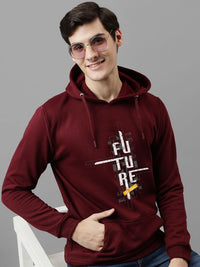 ADRO Men Printed Hooded Sweatshirt