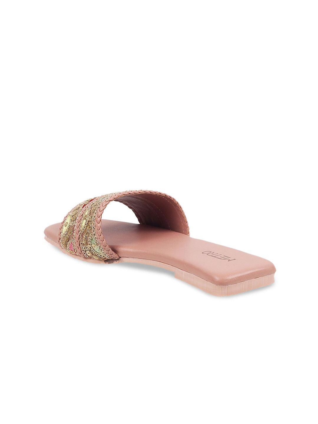Metro Women Embellished Open Toe Flats
