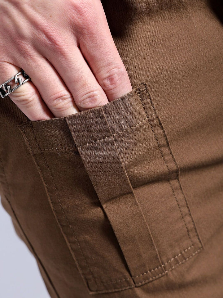 The Indian Garage Co Loose Fit Cotton Cargos Trousers