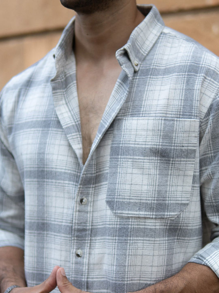 Powerlook SS25 Tartan Checked Pure Cotton Casual Shirt