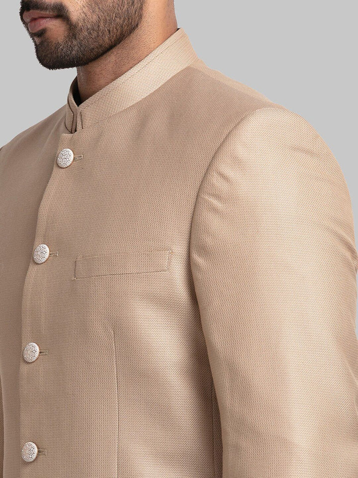 Raymond Men Woven Designed Single-Breasted Bandhgala Blazer Two-Piece Suit