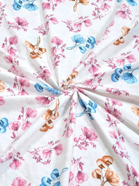 Myntra Elegant Homes White Floral 300 TC King Bedsheet with 2 Pillow Covers