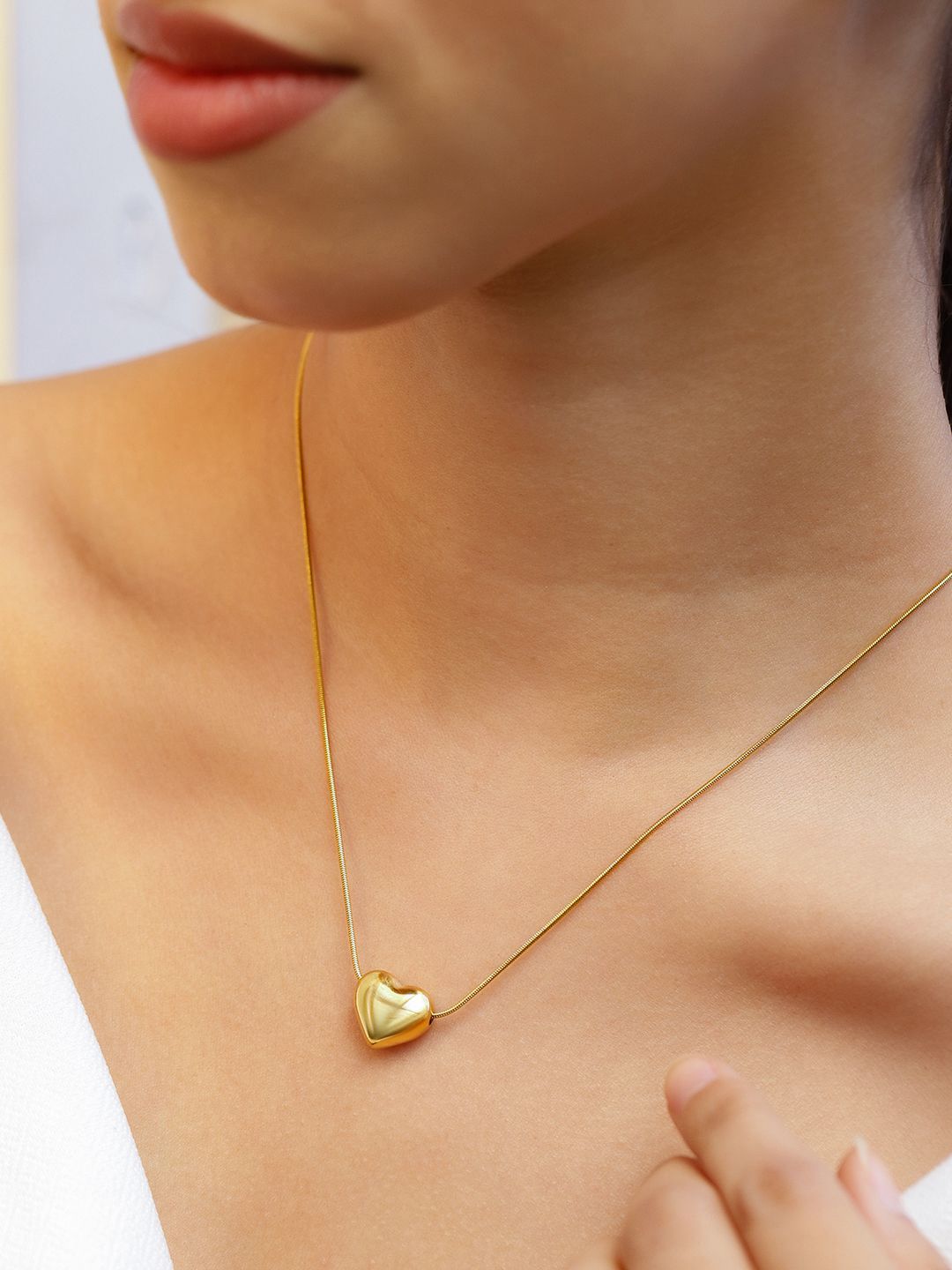 Rubans 22k Gold Plated Minimal Heart Loket Kalung