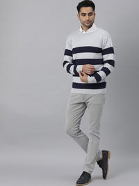RARE RABBIT Men Marri Slim Fit Striped Sweater Vest