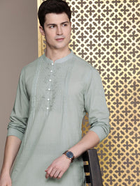 House of Pataudi Pure Cotton Chikankari Embroidered Jashn Kurta