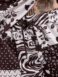The Indian Garage Co Brown Printed Sweatshirt With Shorts