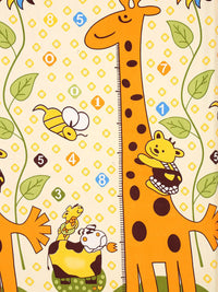 HOSTA HOMES Beige & Yellow Graphic 220 TC Single Bedsheet with 1 Pillow Covers