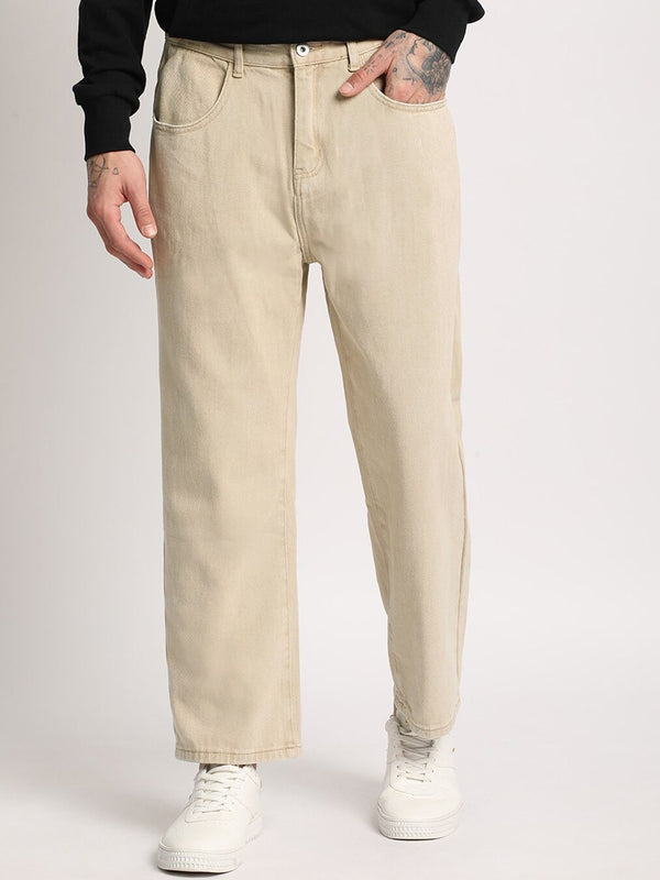 THE BEAR HOUSE Men Straight Fit Clean Look Mid-Rise Regular Jeans