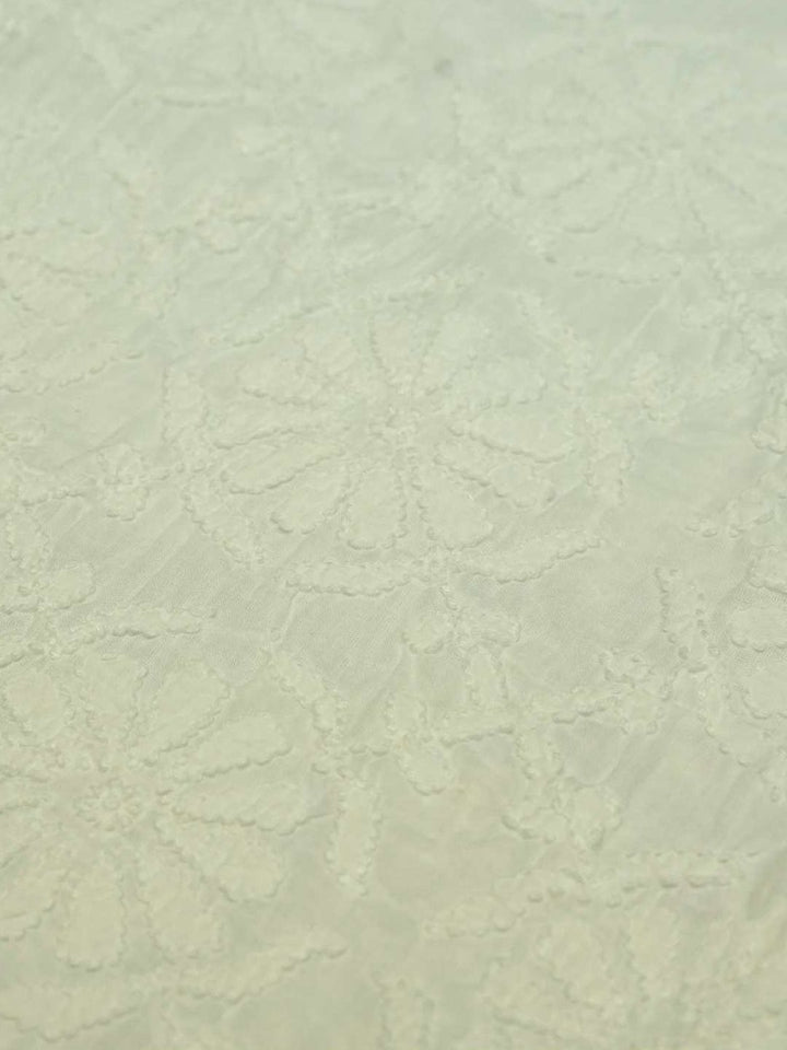 Rumah Wanita Chikankari Palazzo Bersulam Chikankari Kapas Putih