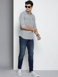 The Indian Garage Co Men Grey Solid Casual Shirt