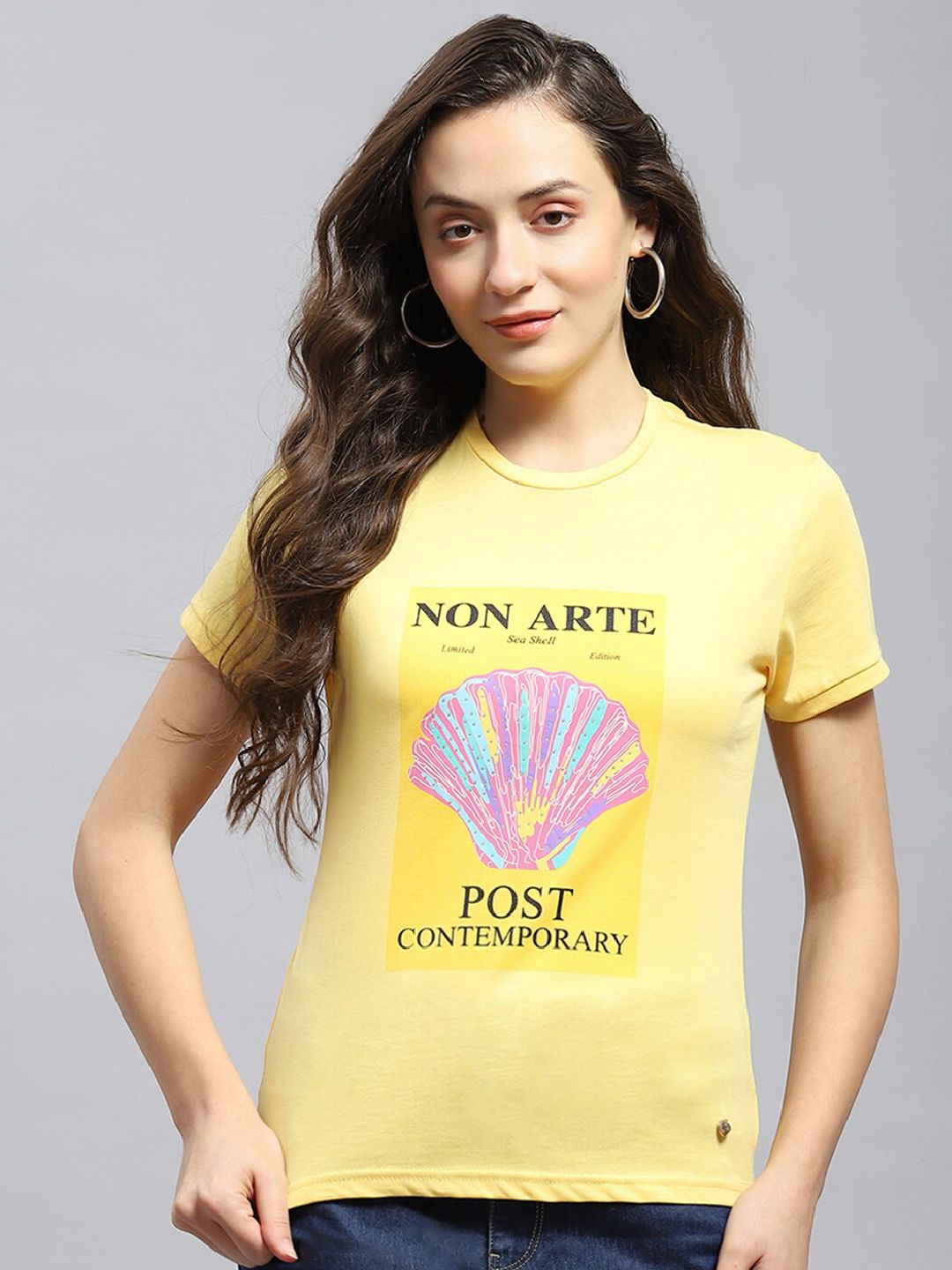 Monte Carlo Graphic Print Round Neck Cotton Top