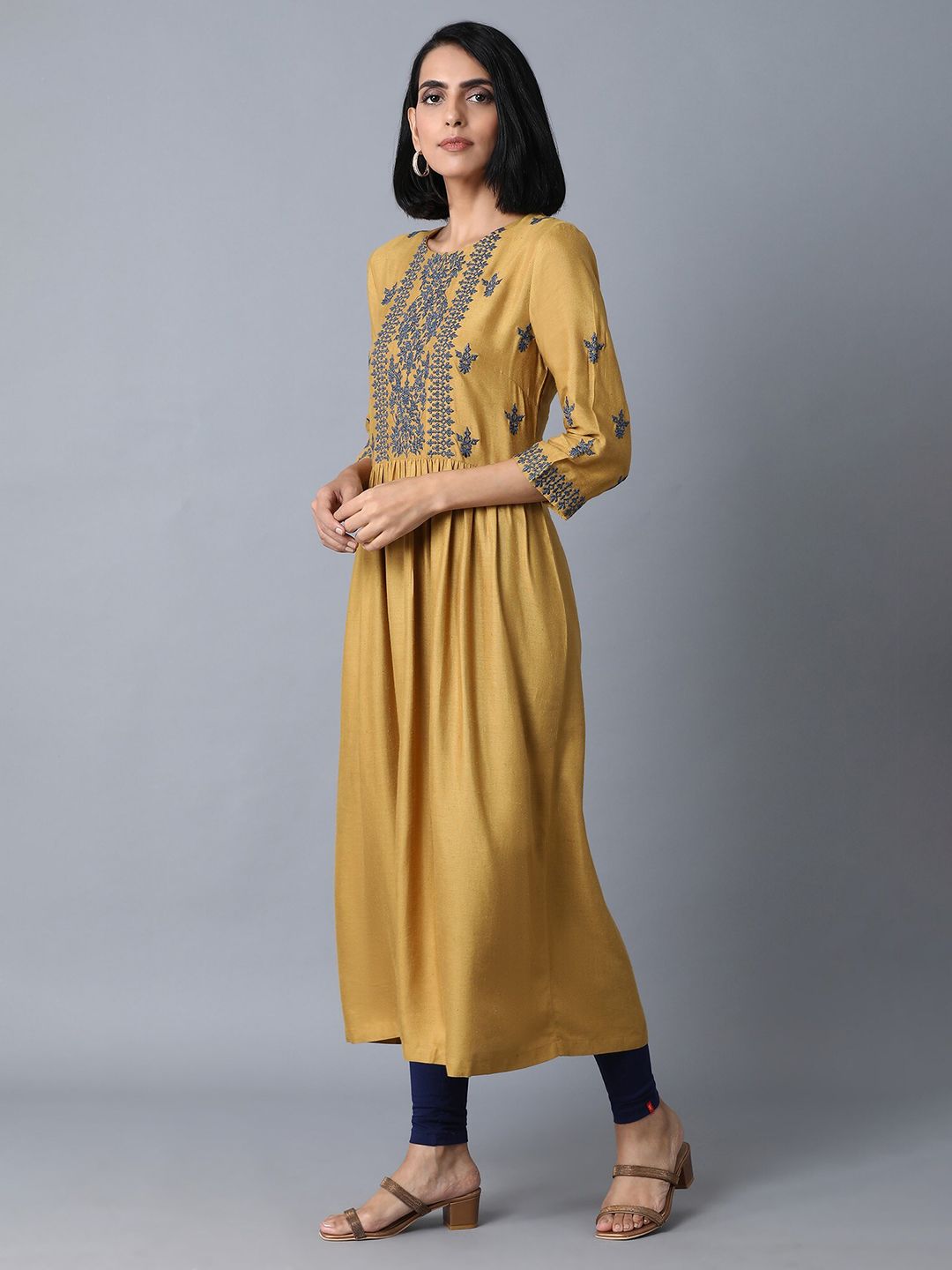 W Mustard Yellow Maxi Midi Dress