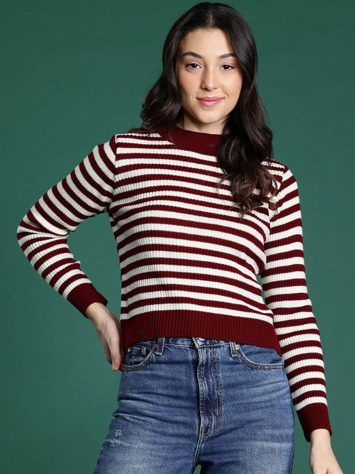 DressBerry Acrylic Striped Pullover