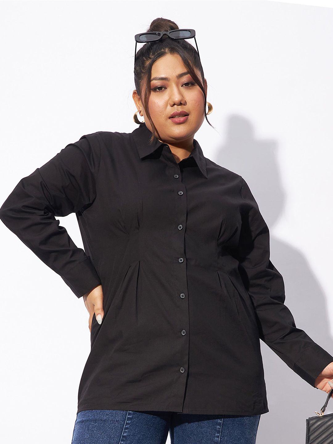SASSAFRAS Curve Plus Size Pure Cotton Casual Shirt