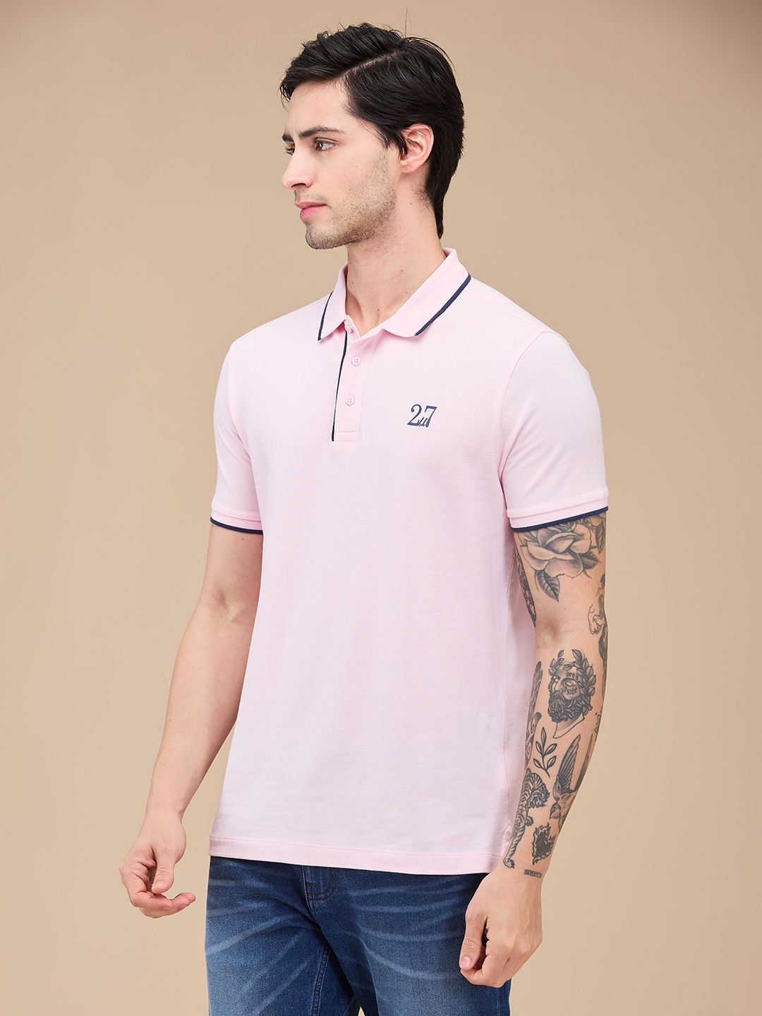 Being Human Polo Collar Pure Cotton T-shirt