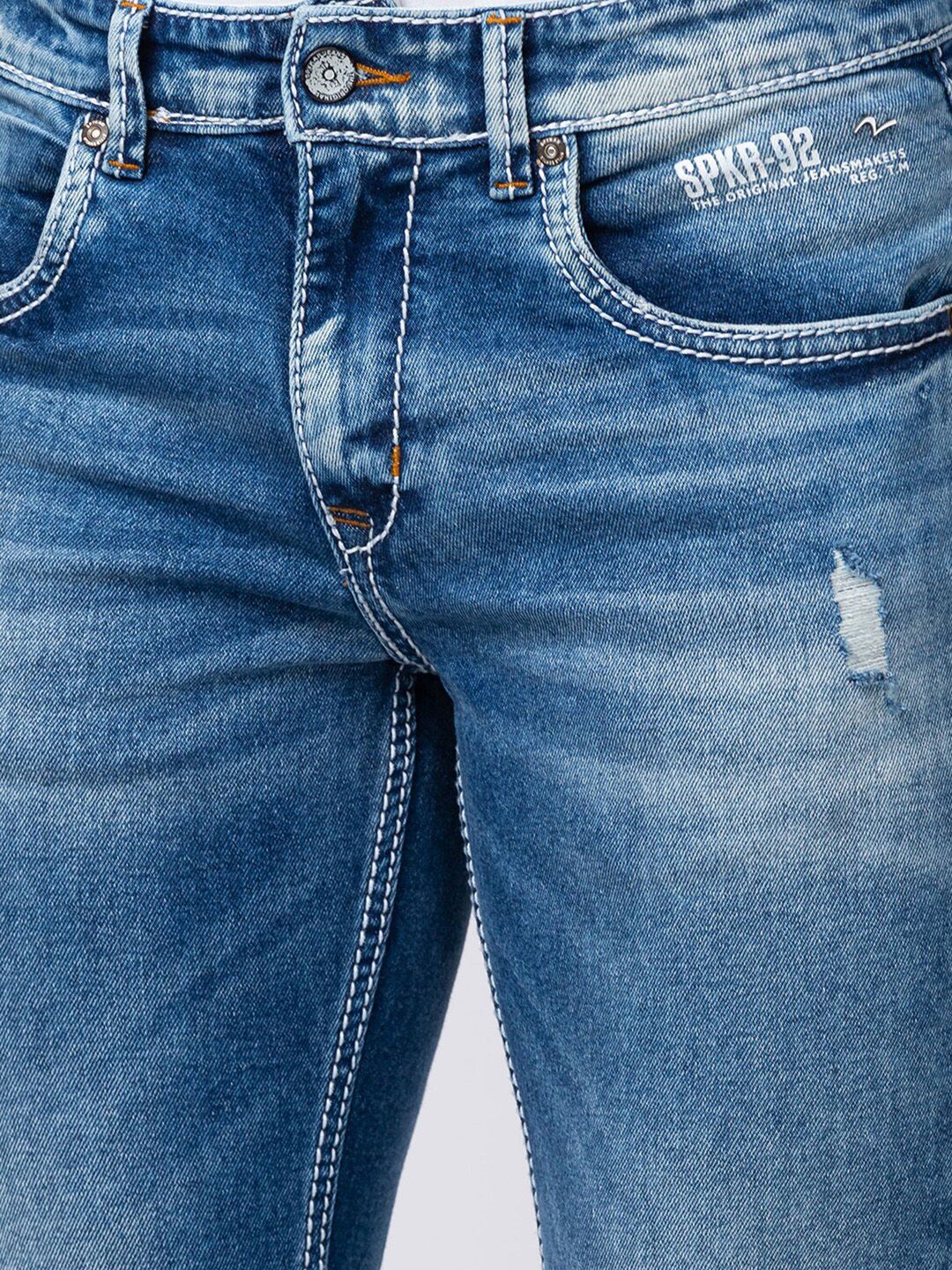SPYKAR Men Rafter Relaxed Fit Mildly Distressed Light Fade Cotton Jeans