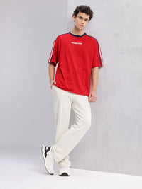 HRX by Hrithik Roshan Stripe Detail Relaxed Lifestyle T-shirt