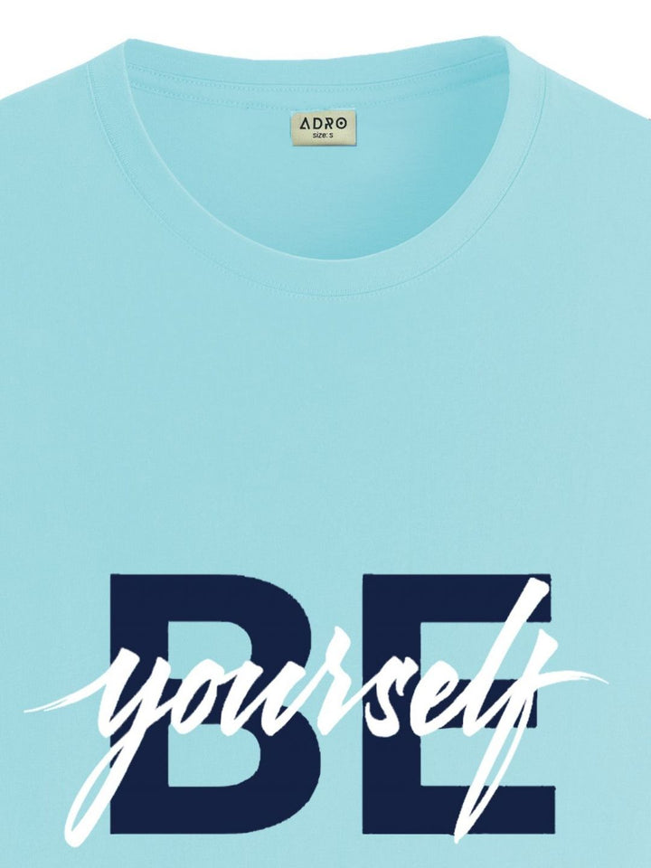 ADRO Men Typography Printed Applique T-shirt