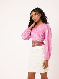 DressBerry Mythical Muse Satin Wrap Crop Top