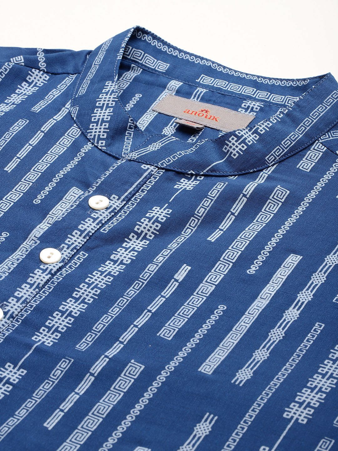 Anouk Geometric Print Layered Kurta