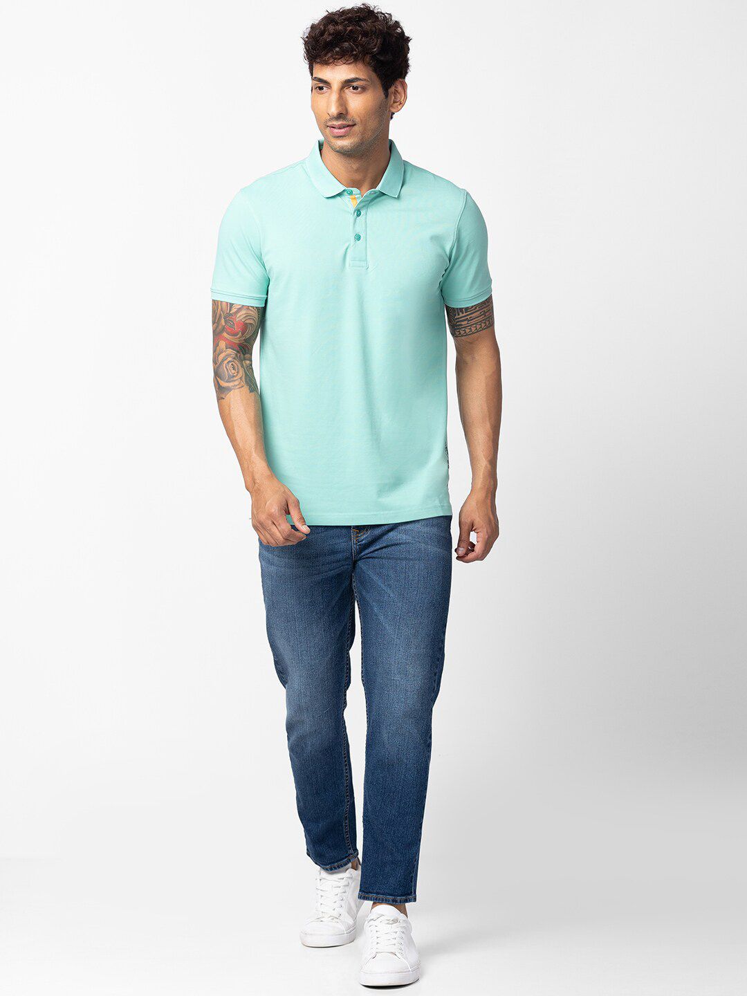 SPYKAR Men Polo Collar Slim Fit Cotton T-shirt