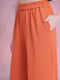 DressBerry Women Textured Wide Leg Trousers