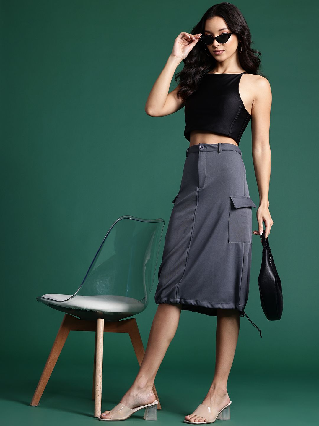 DressBerry Cargo Style Toggled Skirt