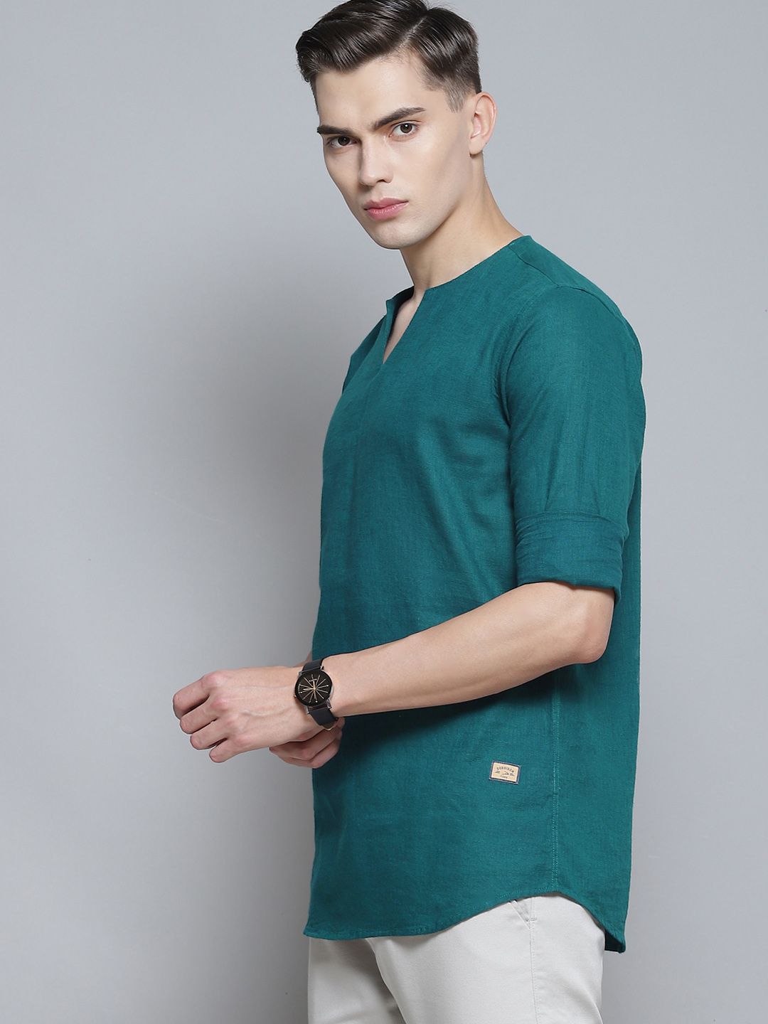Dennison Men Comfort Green Comfort Slim sesuai kurta pendek