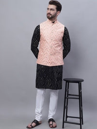 SOJANYA Embroidered Sequined Pure Cotton Kurta With Churidar With Nehru Jacket