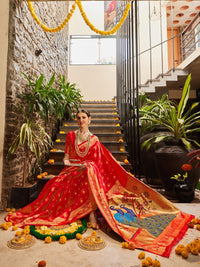 KALINI Ethnic Motifs Woven Design Zari Detail Paithani Saree
