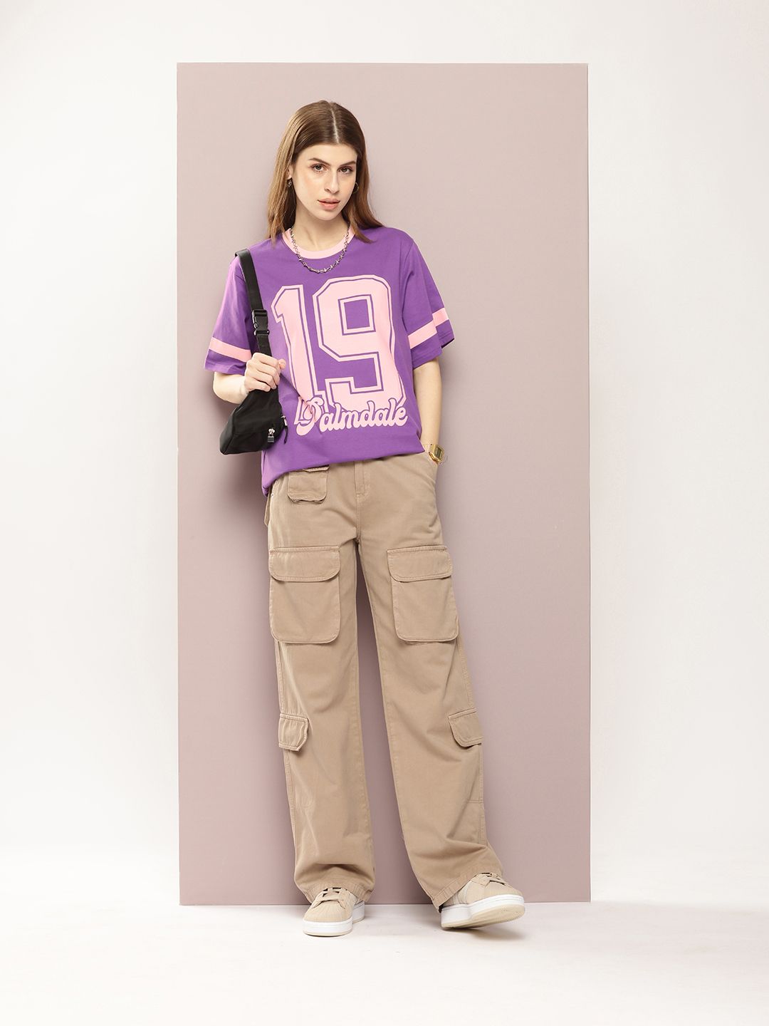 DILLINGER Varsity Printed Oversized Pure Cotton T-shirt