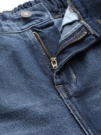SASSAFRAS Women Blue Pure Cotton Jogger High-Rise Non-Stretchable Clean Look Jeans